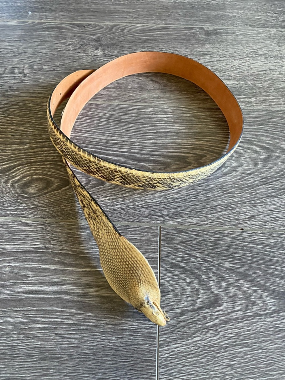 Genuine Cobra Head Snake Skin Belt